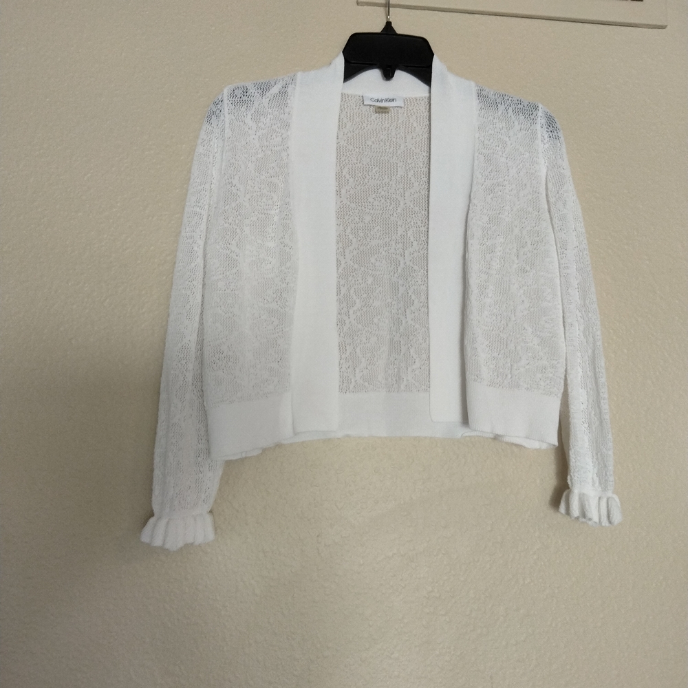 Calvin Klein White Lace Cardigan